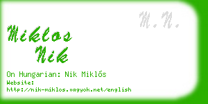 miklos nik business card